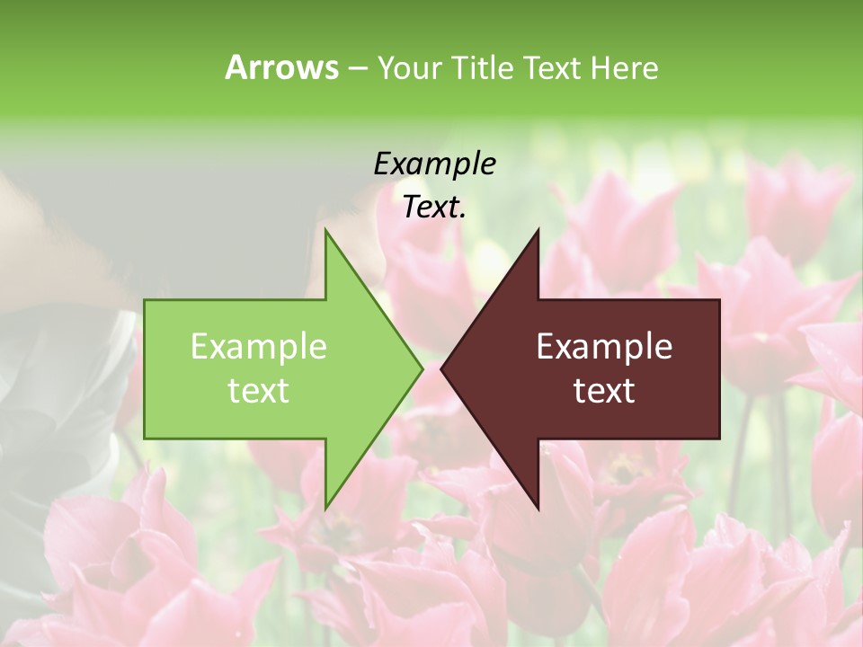 A Young Girl Smelling A Bunch Of Pink Flowers PowerPoint Template