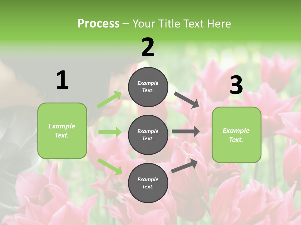 A Young Girl Smelling A Bunch Of Pink Flowers PowerPoint Template