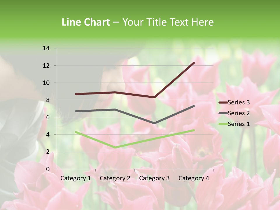 A Young Girl Smelling A Bunch Of Pink Flowers PowerPoint Template