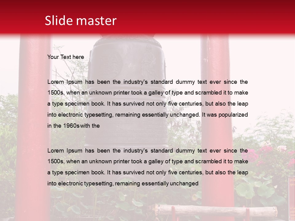 A Large Bell Sitting In The Middle Of A Park PowerPoint Template