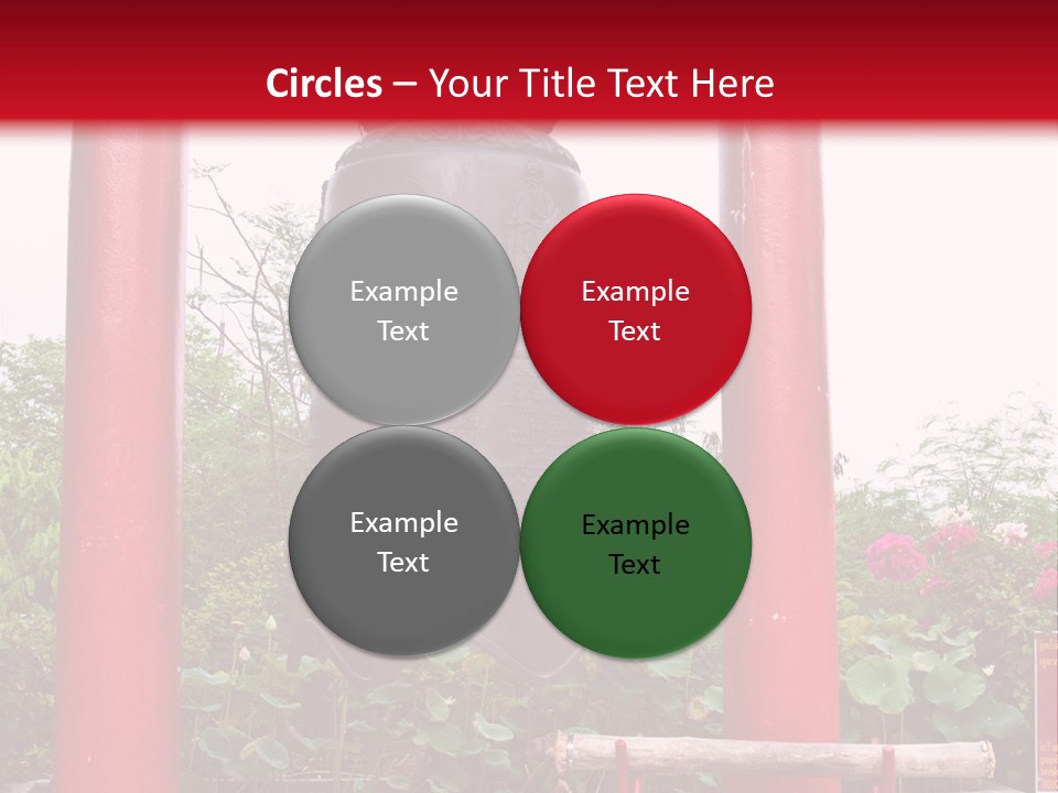 A Large Bell Sitting In The Middle Of A Park PowerPoint Template