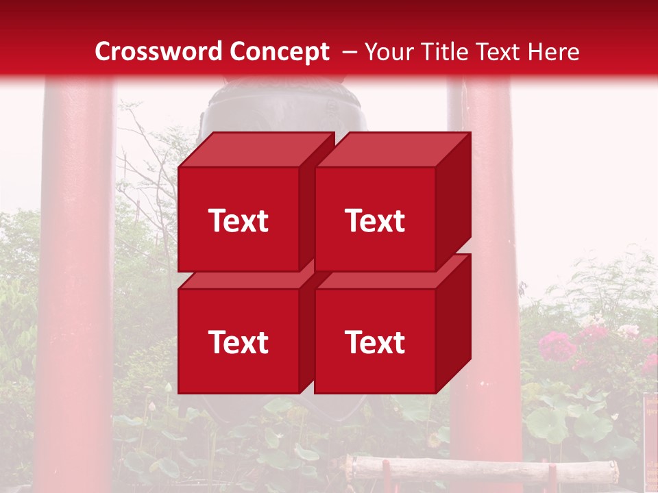 A Large Bell Sitting In The Middle Of A Park PowerPoint Template