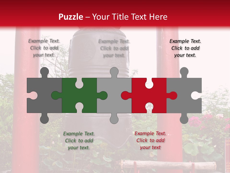 A Large Bell Sitting In The Middle Of A Park PowerPoint Template