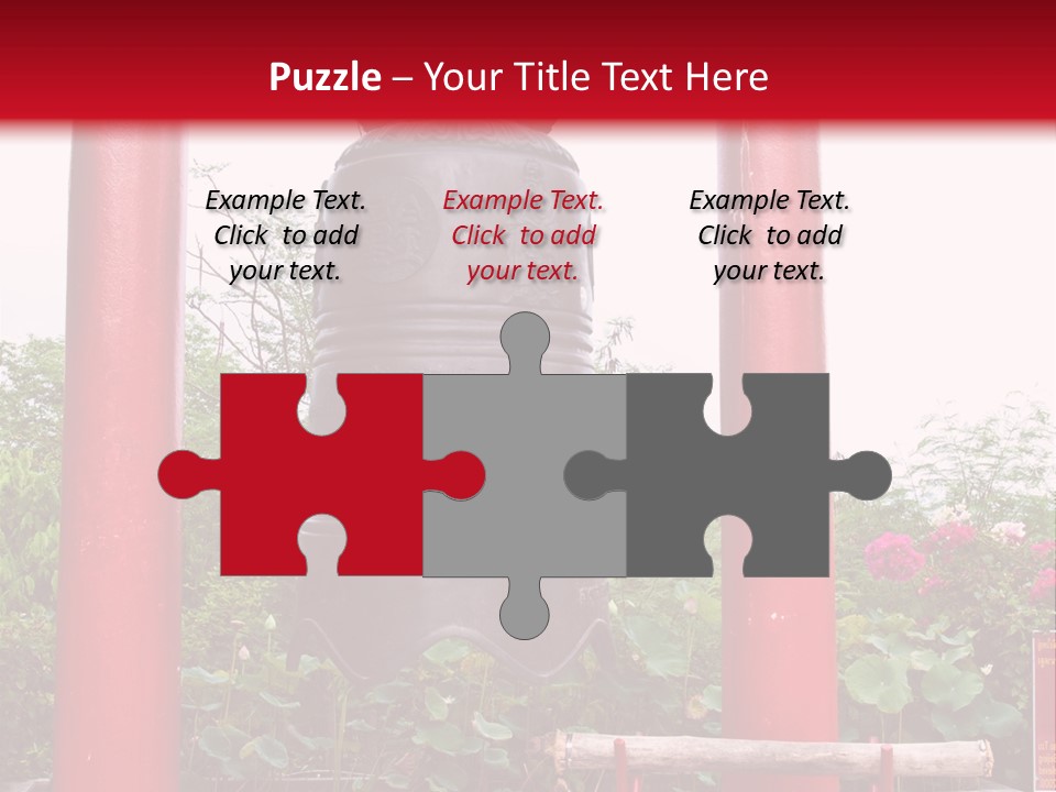 A Large Bell Sitting In The Middle Of A Park PowerPoint Template