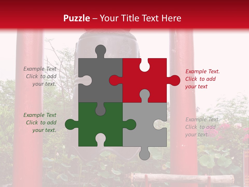 A Large Bell Sitting In The Middle Of A Park PowerPoint Template