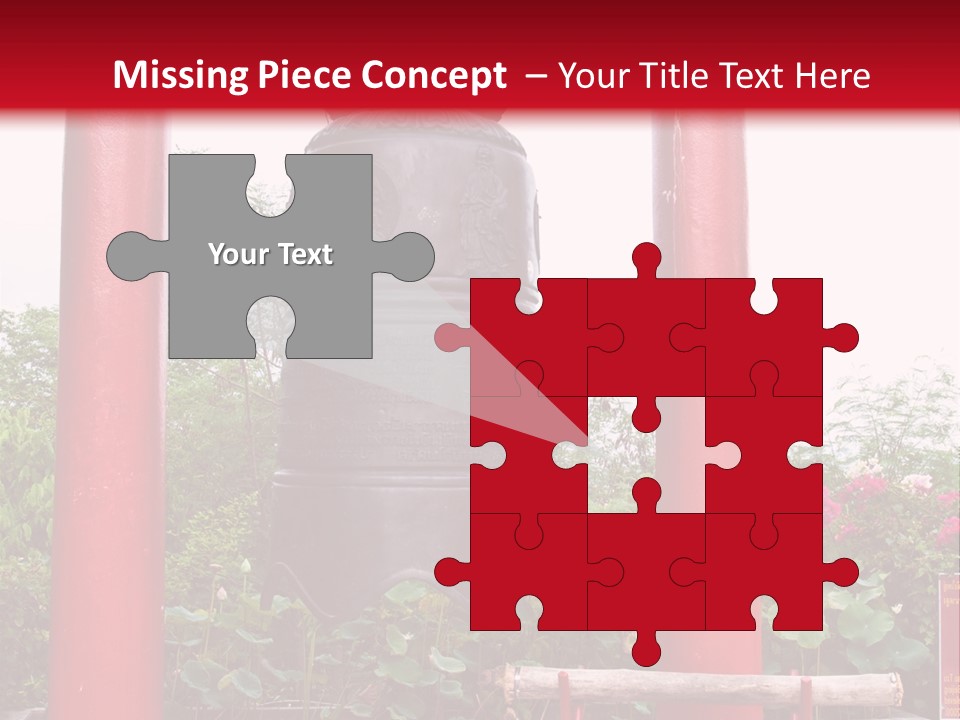 A Large Bell Sitting In The Middle Of A Park PowerPoint Template