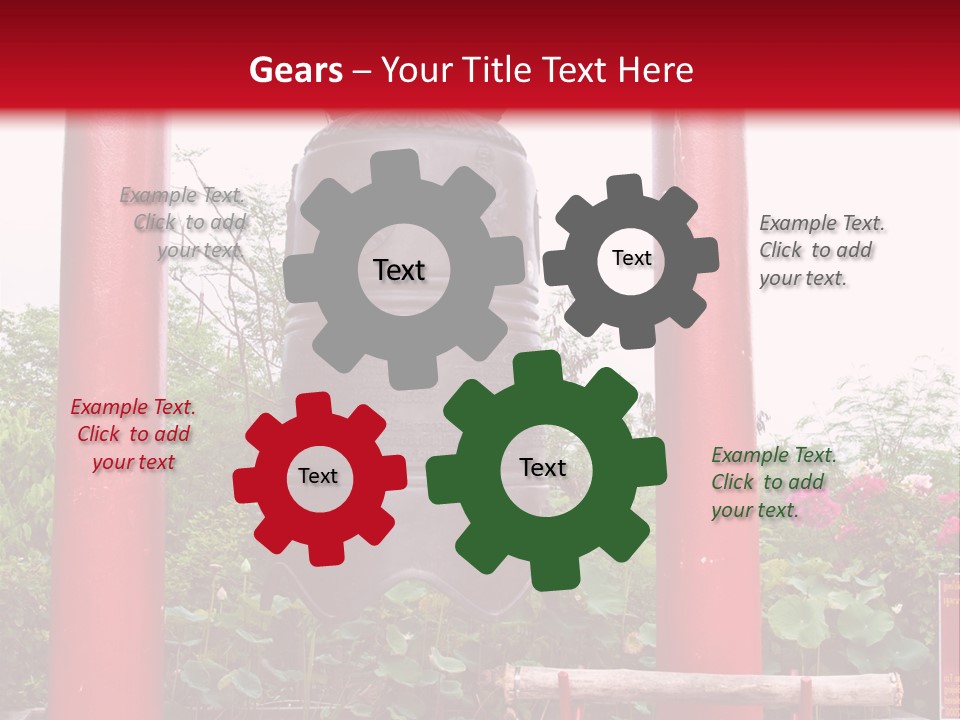 A Large Bell Sitting In The Middle Of A Park PowerPoint Template