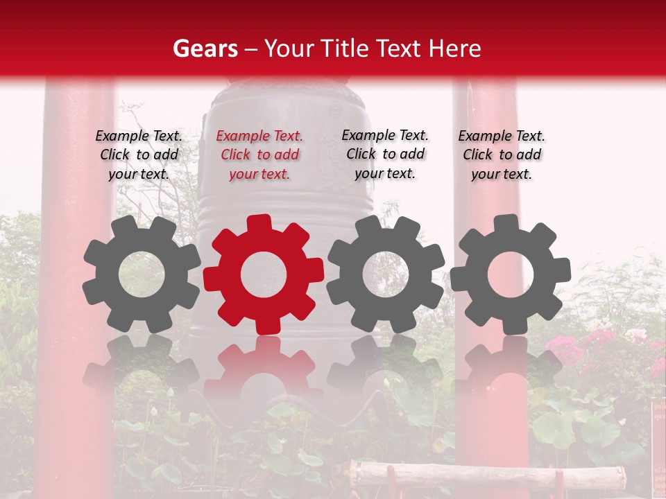 A Large Bell Sitting In The Middle Of A Park PowerPoint Template