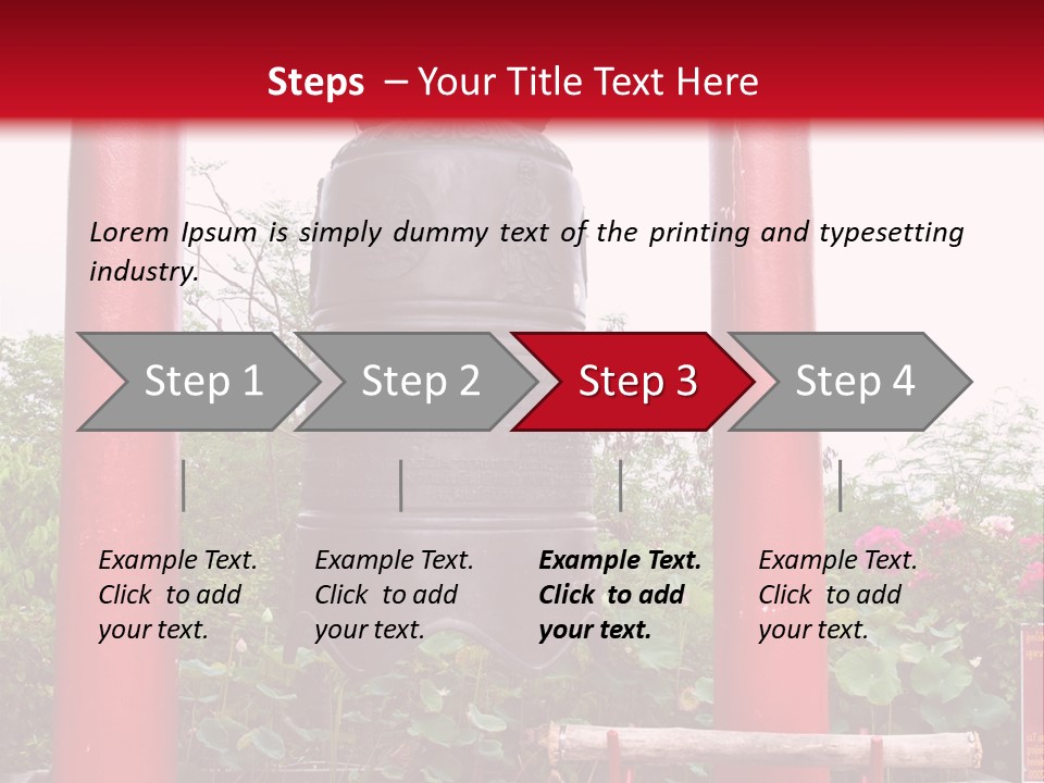 A Large Bell Sitting In The Middle Of A Park PowerPoint Template