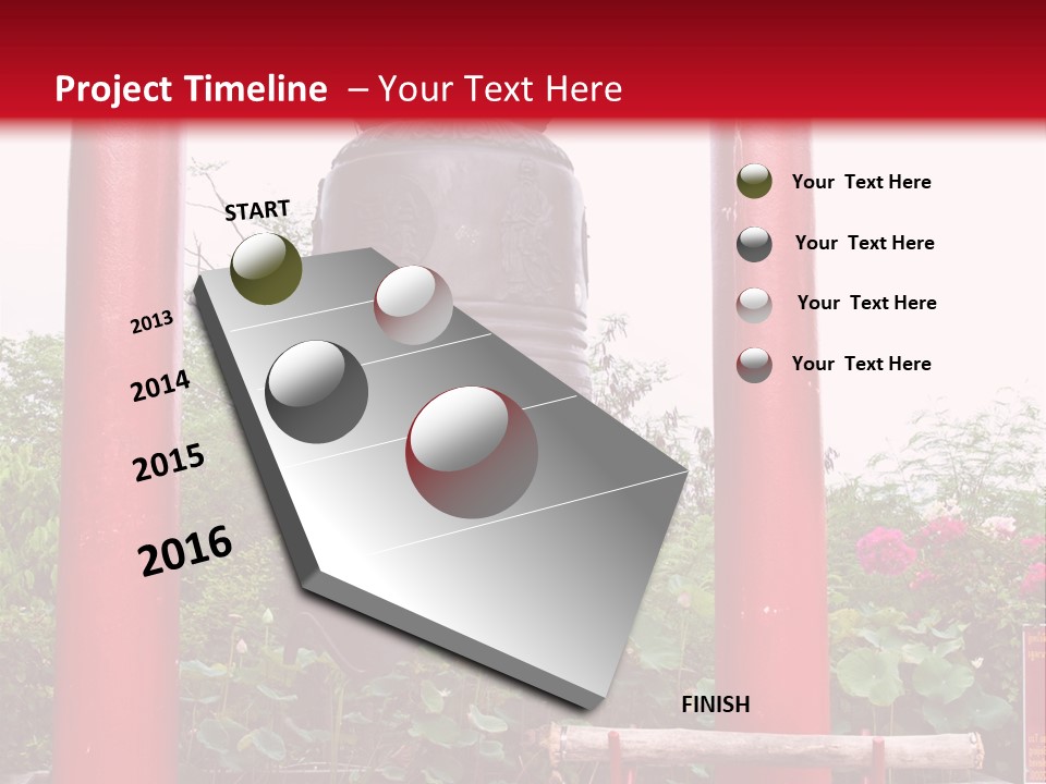A Large Bell Sitting In The Middle Of A Park PowerPoint Template