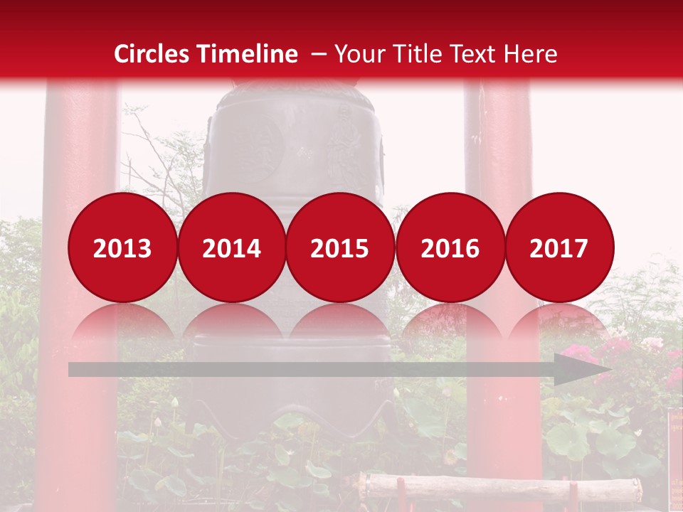 A Large Bell Sitting In The Middle Of A Park PowerPoint Template