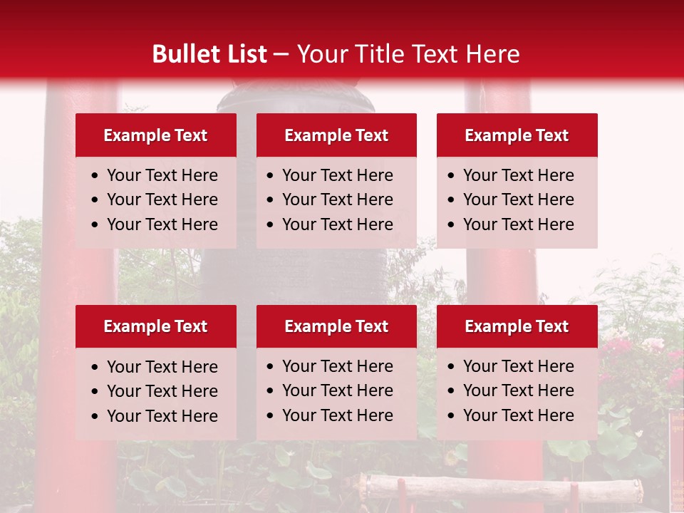 A Large Bell Sitting In The Middle Of A Park PowerPoint Template