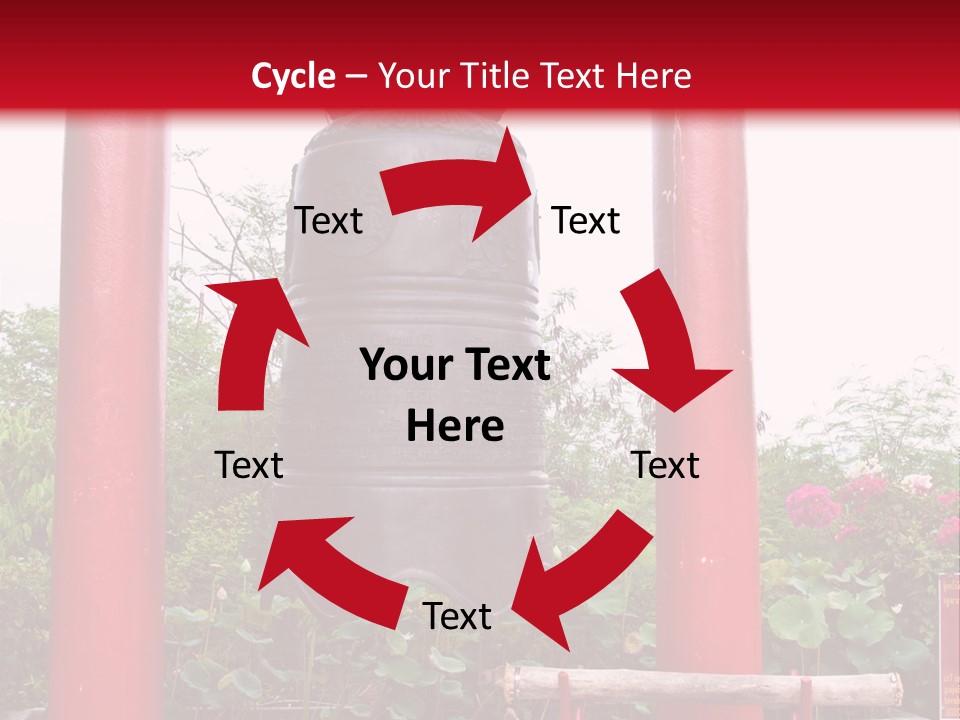 A Large Bell Sitting In The Middle Of A Park PowerPoint Template