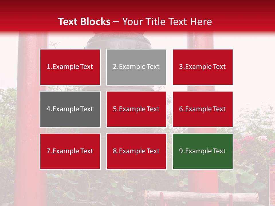 A Large Bell Sitting In The Middle Of A Park PowerPoint Template