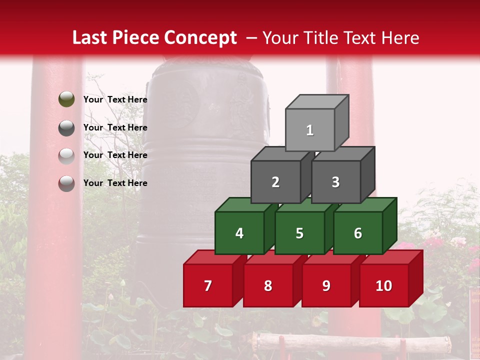 A Large Bell Sitting In The Middle Of A Park PowerPoint Template