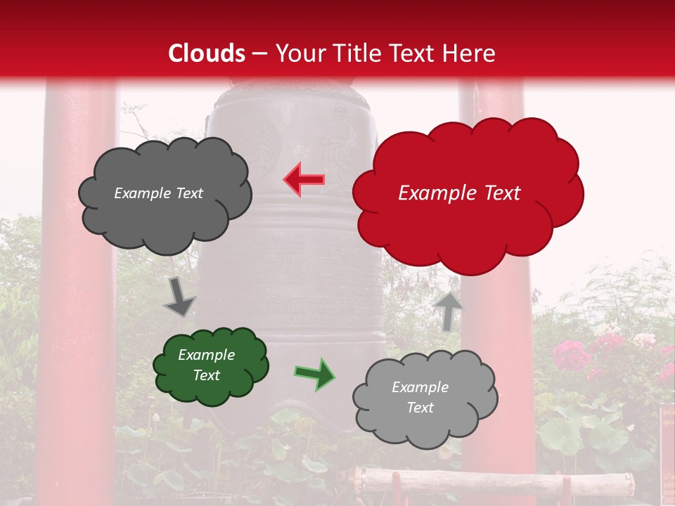A Large Bell Sitting In The Middle Of A Park PowerPoint Template