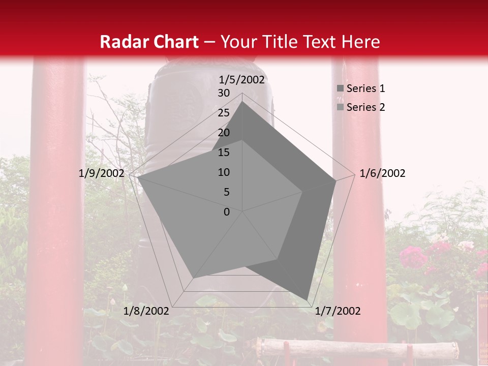 A Large Bell Sitting In The Middle Of A Park PowerPoint Template