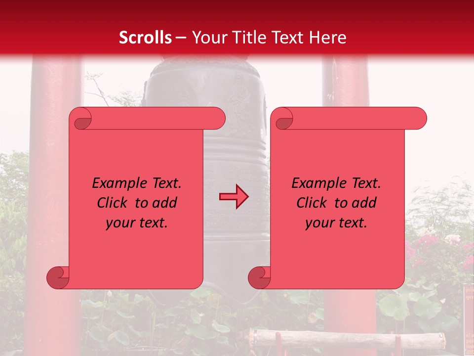 A Large Bell Sitting In The Middle Of A Park PowerPoint Template