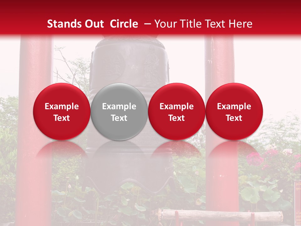A Large Bell Sitting In The Middle Of A Park PowerPoint Template