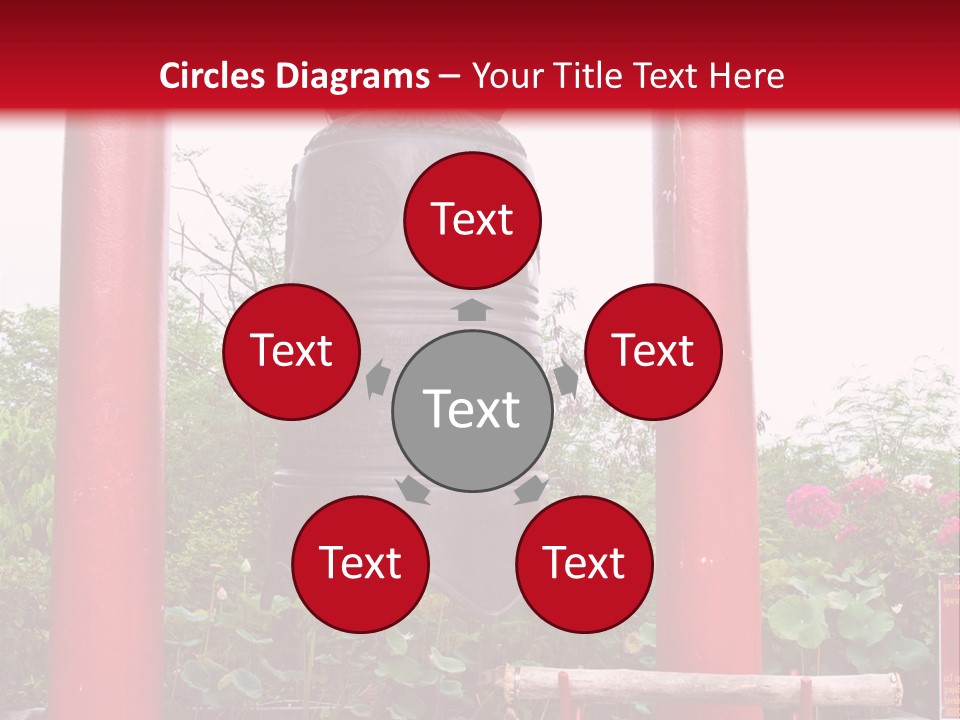 A Large Bell Sitting In The Middle Of A Park PowerPoint Template