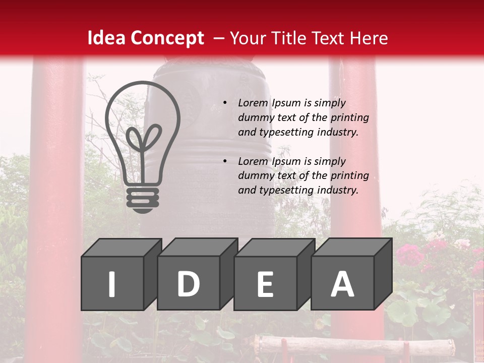 A Large Bell Sitting In The Middle Of A Park PowerPoint Template