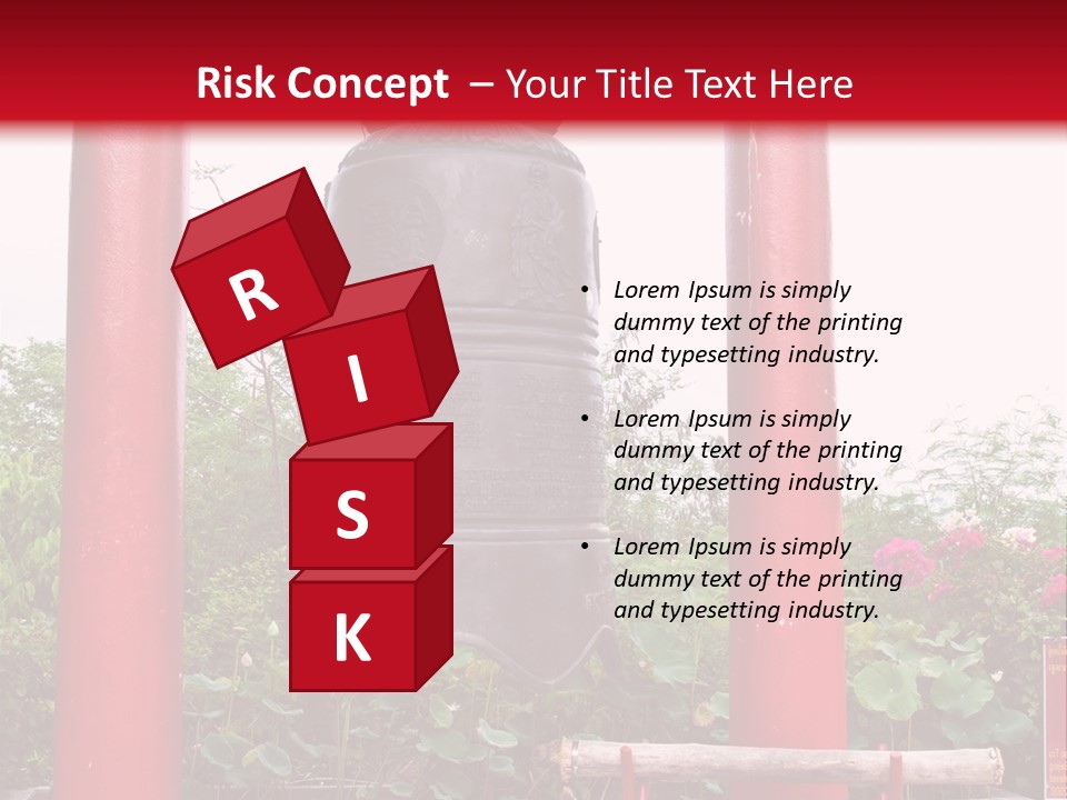 A Large Bell Sitting In The Middle Of A Park PowerPoint Template