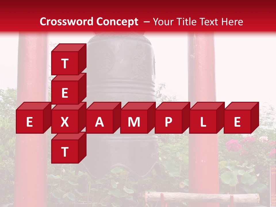 A Large Bell Sitting In The Middle Of A Park PowerPoint Template