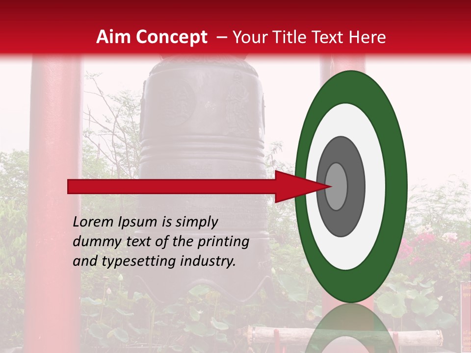 A Large Bell Sitting In The Middle Of A Park PowerPoint Template