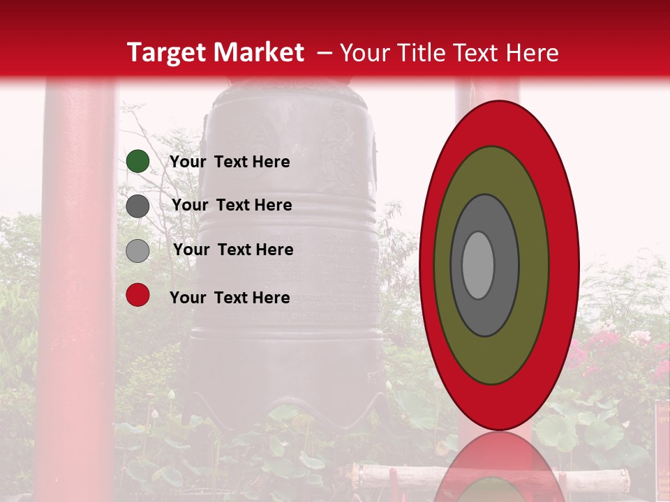 A Large Bell Sitting In The Middle Of A Park PowerPoint Template