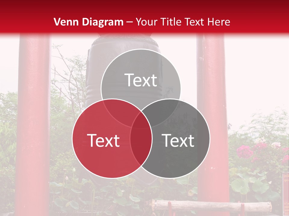 A Large Bell Sitting In The Middle Of A Park PowerPoint Template