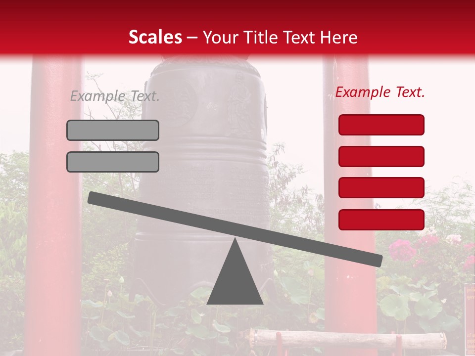 A Large Bell Sitting In The Middle Of A Park PowerPoint Template