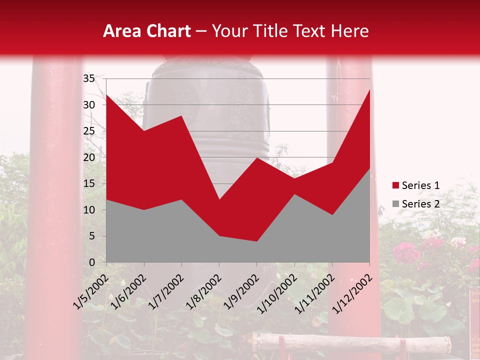 A Large Bell Sitting In The Middle Of A Park PowerPoint Template
