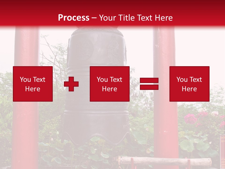 A Large Bell Sitting In The Middle Of A Park PowerPoint Template