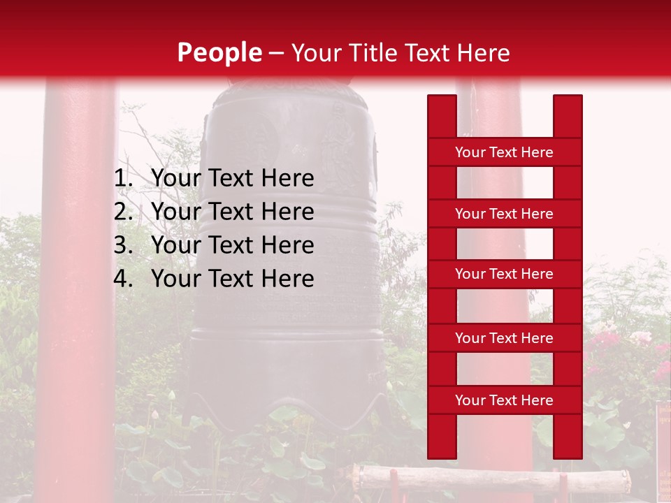 A Large Bell Sitting In The Middle Of A Park PowerPoint Template