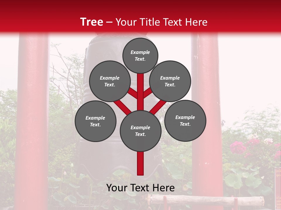 A Large Bell Sitting In The Middle Of A Park PowerPoint Template
