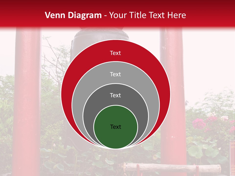 A Large Bell Sitting In The Middle Of A Park PowerPoint Template
