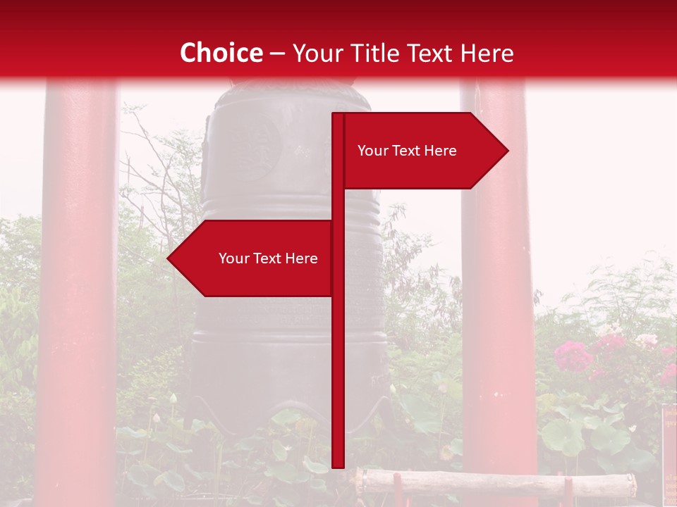 A Large Bell Sitting In The Middle Of A Park PowerPoint Template