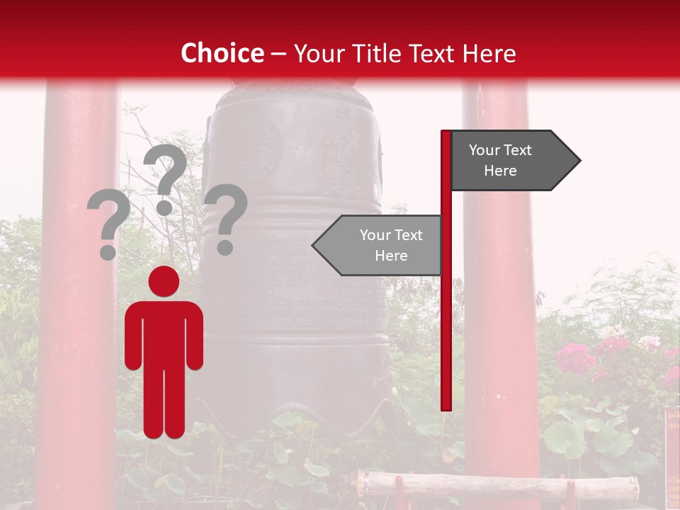 A Large Bell Sitting In The Middle Of A Park PowerPoint Template