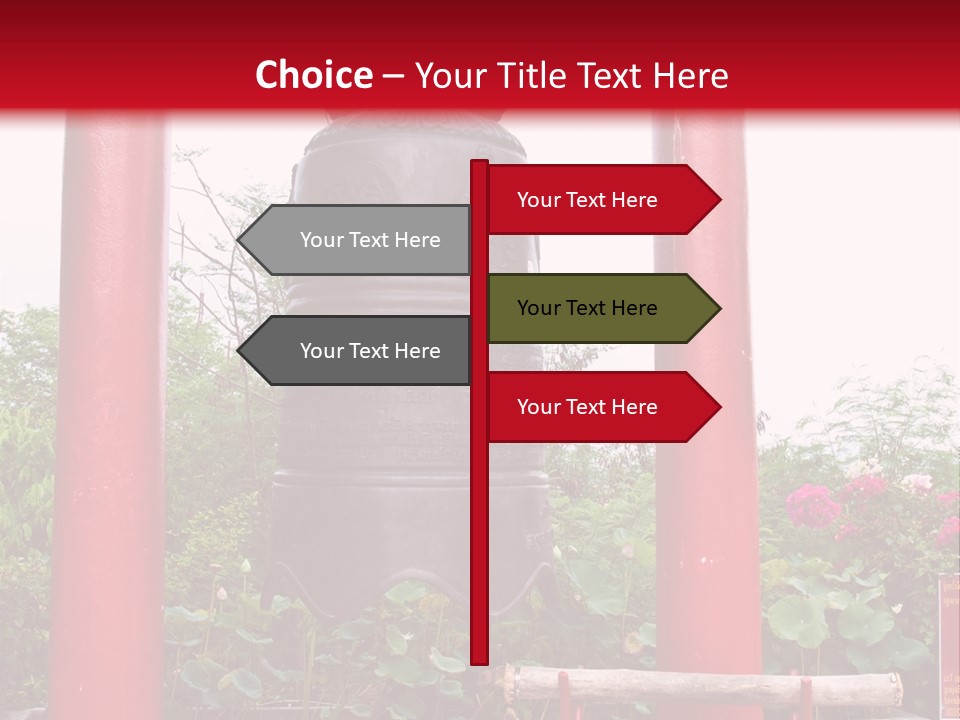 A Large Bell Sitting In The Middle Of A Park PowerPoint Template