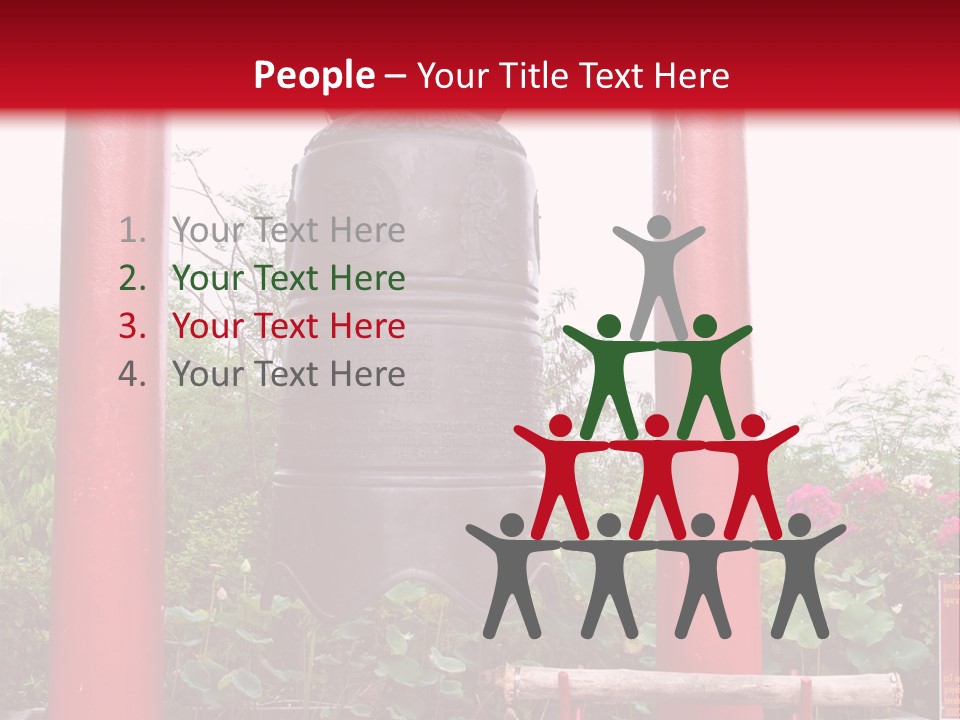 A Large Bell Sitting In The Middle Of A Park PowerPoint Template
