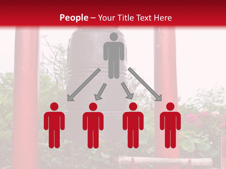 A Large Bell Sitting In The Middle Of A Park PowerPoint Template