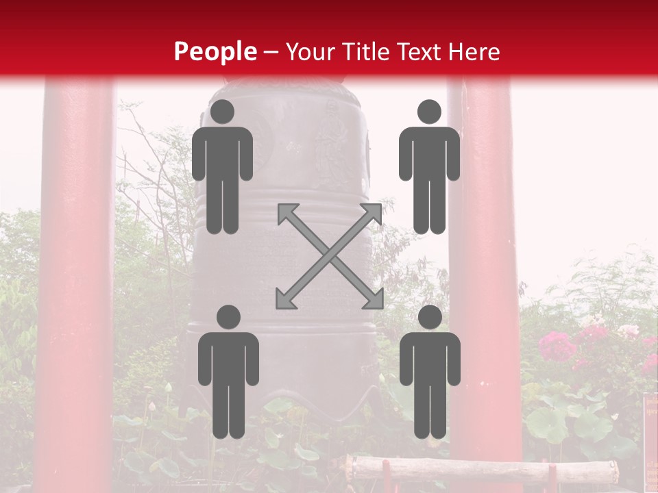 A Large Bell Sitting In The Middle Of A Park PowerPoint Template