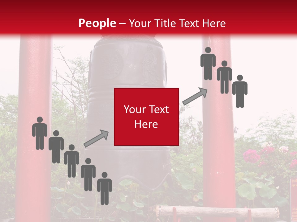 A Large Bell Sitting In The Middle Of A Park PowerPoint Template