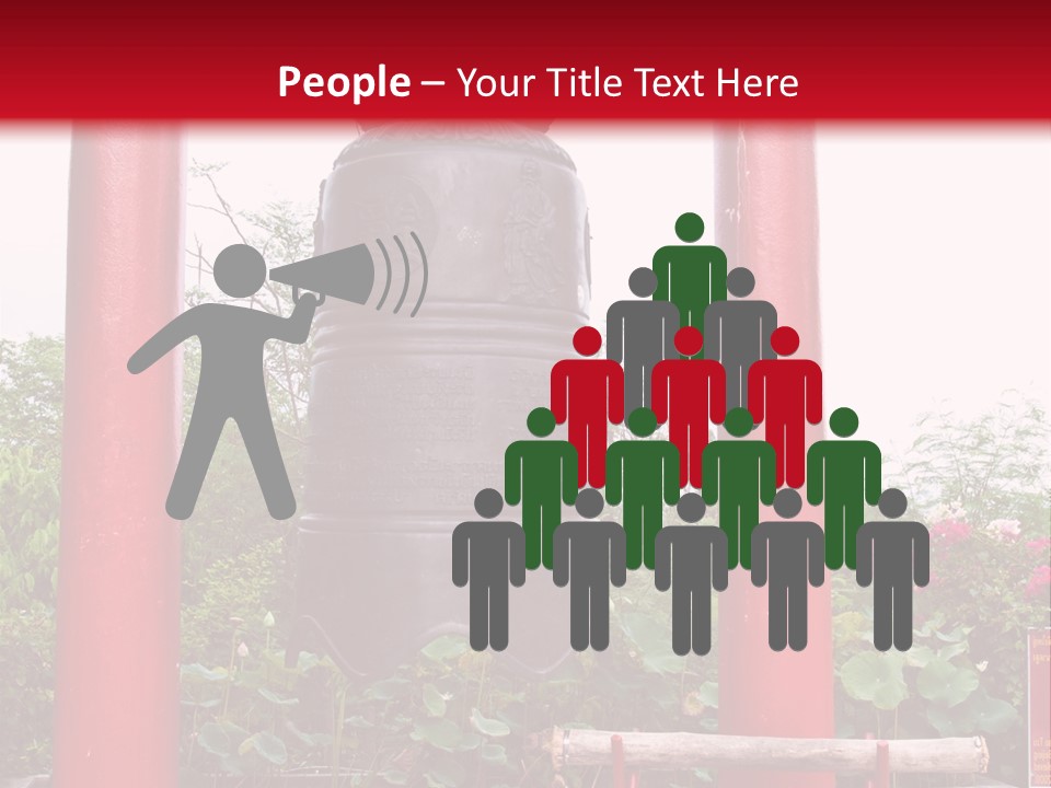 A Large Bell Sitting In The Middle Of A Park PowerPoint Template