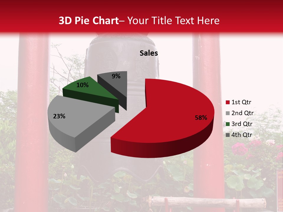 A Large Bell Sitting In The Middle Of A Park PowerPoint Template