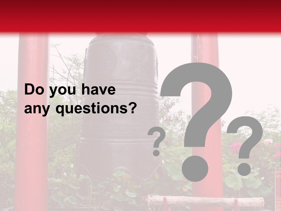 A Large Bell Sitting In The Middle Of A Park PowerPoint Template