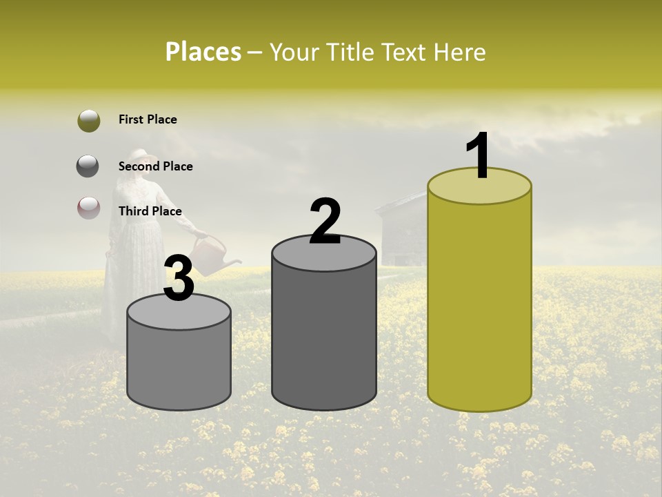 Yellow House Woman PowerPoint Template