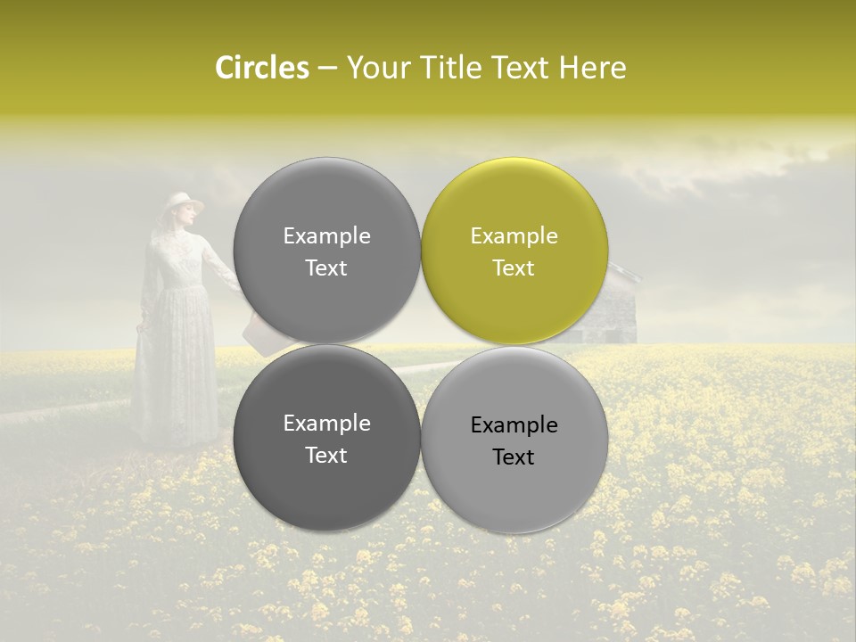 Yellow House Woman PowerPoint Template
