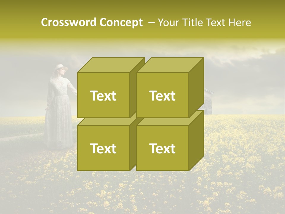 Yellow House Woman PowerPoint Template
