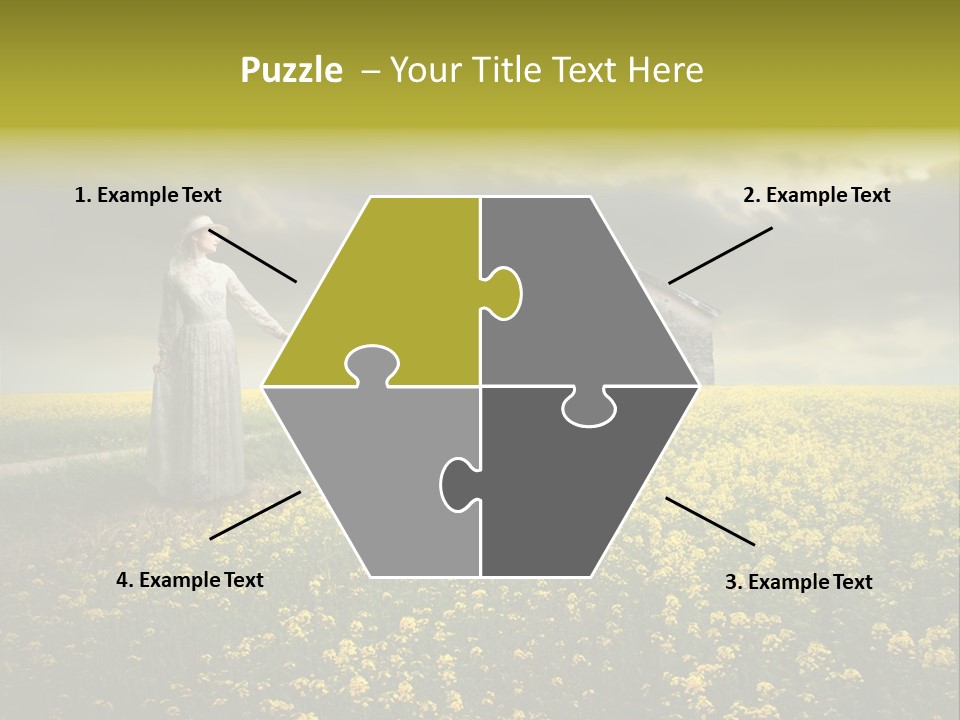 Yellow House Woman PowerPoint Template